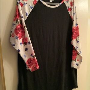 Lula Roe Red White Blue Baseball Shirt super cute!